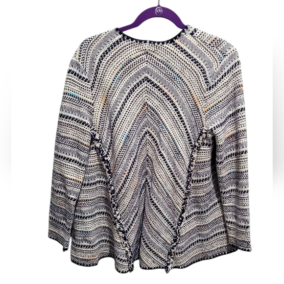 Lucky Brand Open Front Fringed Striped Cardigan Size Small - Picture 4 of 9